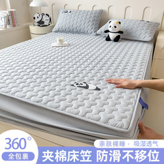 純色綿ベッド笠水洗浄綿ベッドカバー家庭用マットレス保護カバー赤ちゃん用ベッドカバー4点セット