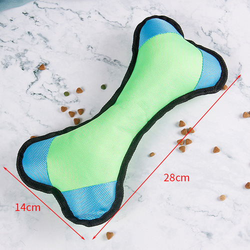 Cross-border exclusive pet sound-resistant, wear-resistant, teething cat and dog plush toy supplies, Oxford cloth four-corner bone wholesale