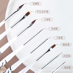 Nail Art Brushes Zebra Pattern Nail Art Pens 8 Pack Colored Pens Drawing Pens Carving Pens Dot Drill Pens Nail Art Brush Wholesale