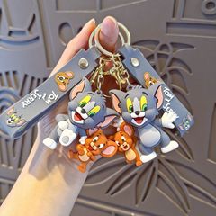 猫和老鼠卡通钥匙扣汤姆杰瑞公仔情侣书包挂件钥匙链圈配饰娃娃机