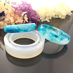 Dropping glue diamond face bracelet mold DIY handmade dried flower resin diamond face cut face bracelet model silicone mold
