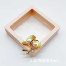 文艺复古银杏中国风胸针植物叶子领针多功能防走光固定装饰胸针