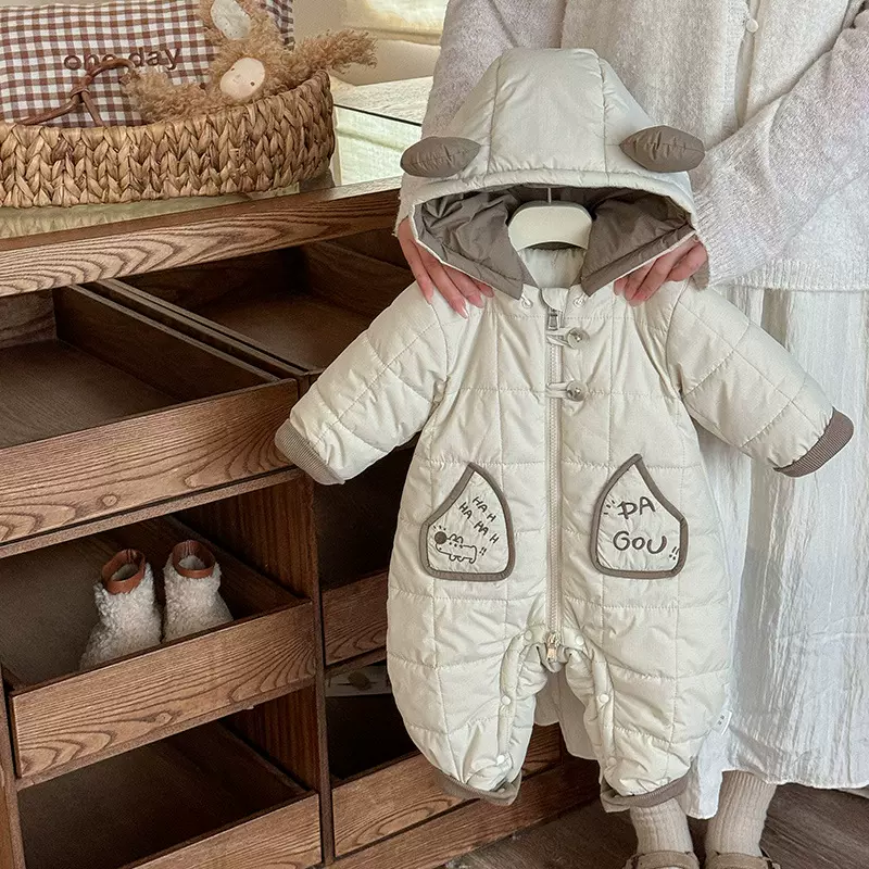 幼婴儿宝宝衣服冬季小童夹棉连体衣爬服婴童保暖棉衣外出服冬 a类