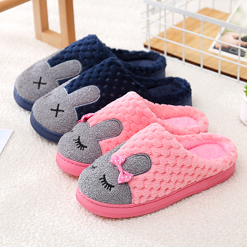 Children's cotton slippers winter parent...