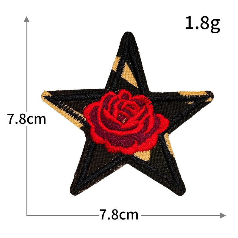 外国貿易クロスボーダー五芒星コンピュータ刺繍シール金銀糸刺繍布ステッカー服ジャケット装飾ステッカーバッジ|undefined