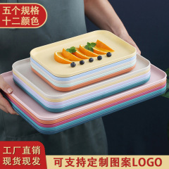 Cross-border wheat straw serving tray for home Instagram style rectangular plastic plate restaurant hotel food serving tray tea tray