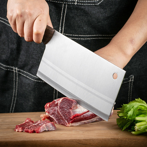 Home Kitchen Knife, Wood Handle Slicing Knife, Chef's Special Sharp Chopping Knife for Meats and Vegetables, Kitchen Knife for Slicing