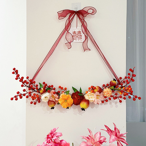 Wedding word pendant wedding garland internet celebrity wedding room latte art arrangement new house bedroom door background wall scene decoration