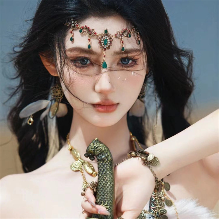 Western Princess Halloween Loulan Girl Tassel Hair Accessories Exotic Bohemian Style Headband Headband