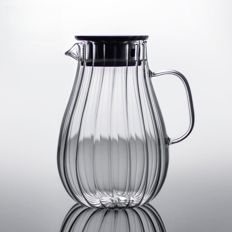 Patrón de borde de hielo, sala de estar de agua fría para el hogar, olla de amarre grande, vaso de vidrio de borosilicato transparente resistente a altas temperaturas, botella de agua fría