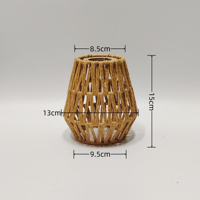 Nuevos productos transfronterizos Lámpara de mesa Pantalla de lámpara Iluminación creativa Cuerda de papel Pantalla de lámpara tejida Araña de dormitorio Decoración de restaurante de camping