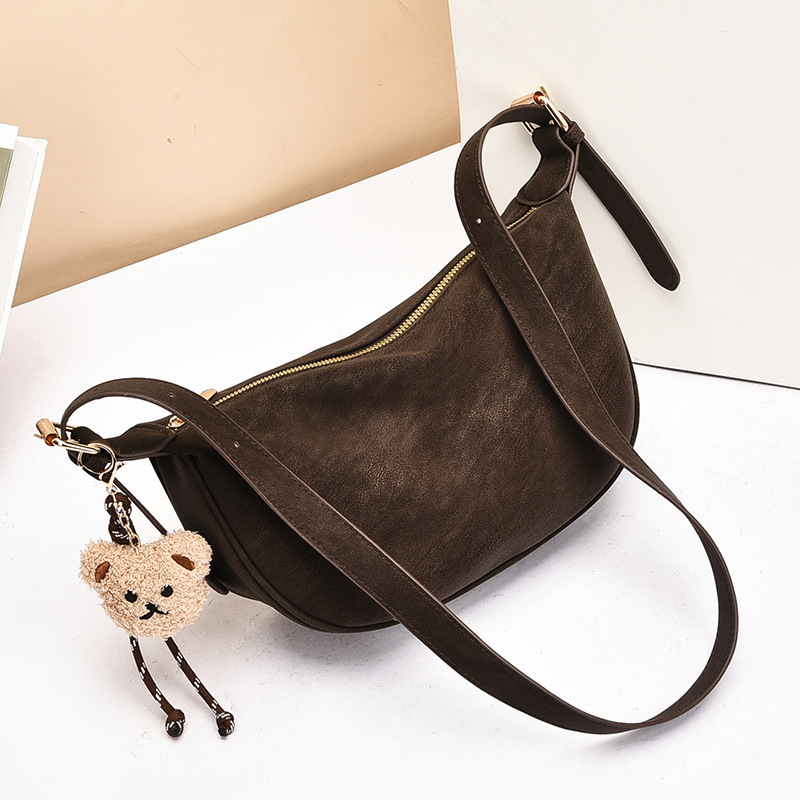 This Year's Trendy Bags for Women 2026 New Fashion Solid Color Textured Shoulder Bag Retro Commuter Crossbody Bag