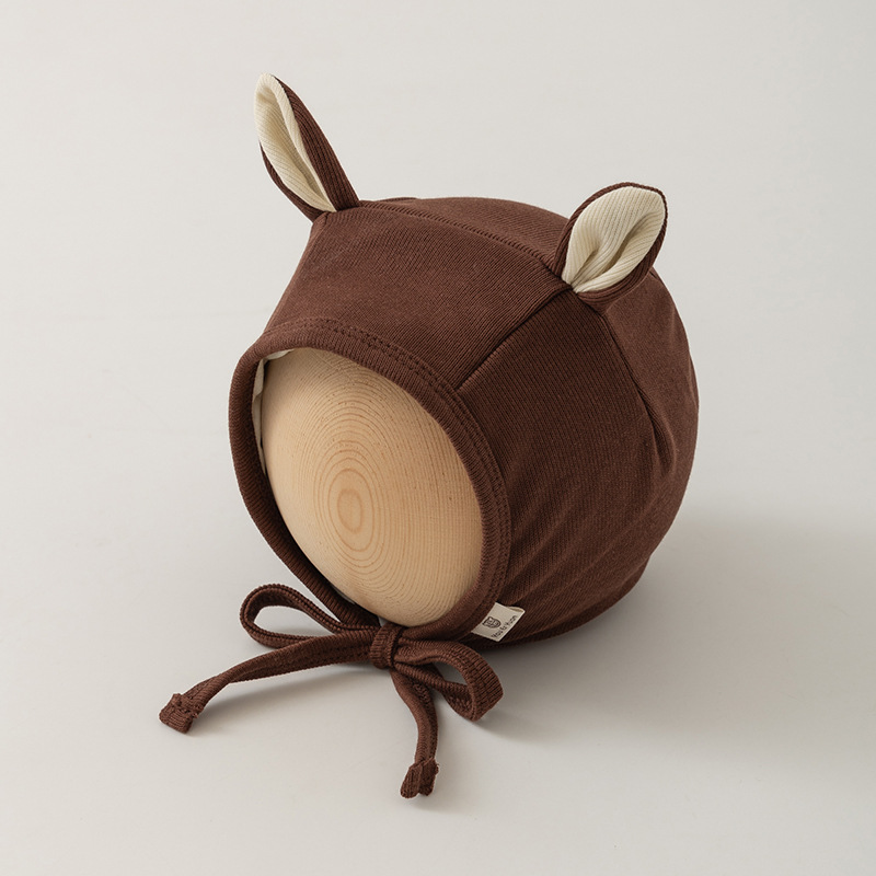 Sombrero de bebé de algodón pequeño mes de edad súper lindo primavera y otoño sombrero de bebé para hombres y mujeres protector de orejas para recién nacidos sombrero de puerta