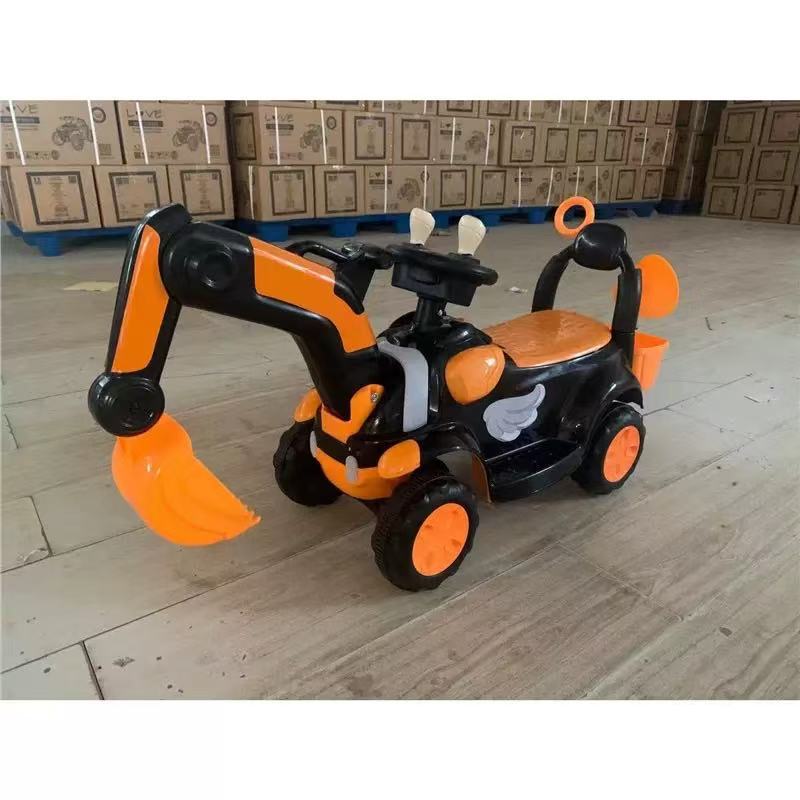 Nueva excavadora eléctrica para niños con varilla de empuje, carro de ingeniería para bebés de 1 - 4 años de edad, gancho eléctrico completo image 8