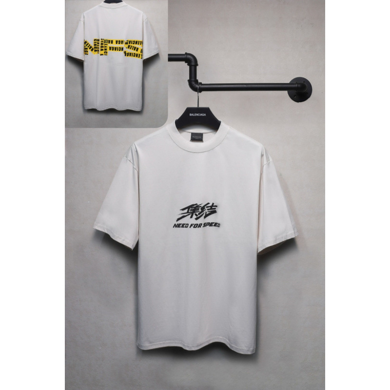 25ssクロスボーダー高品質タワーテーププリントレタードダメージ半袖Tシャツゆったり万能ワンピース卸売|undefined
