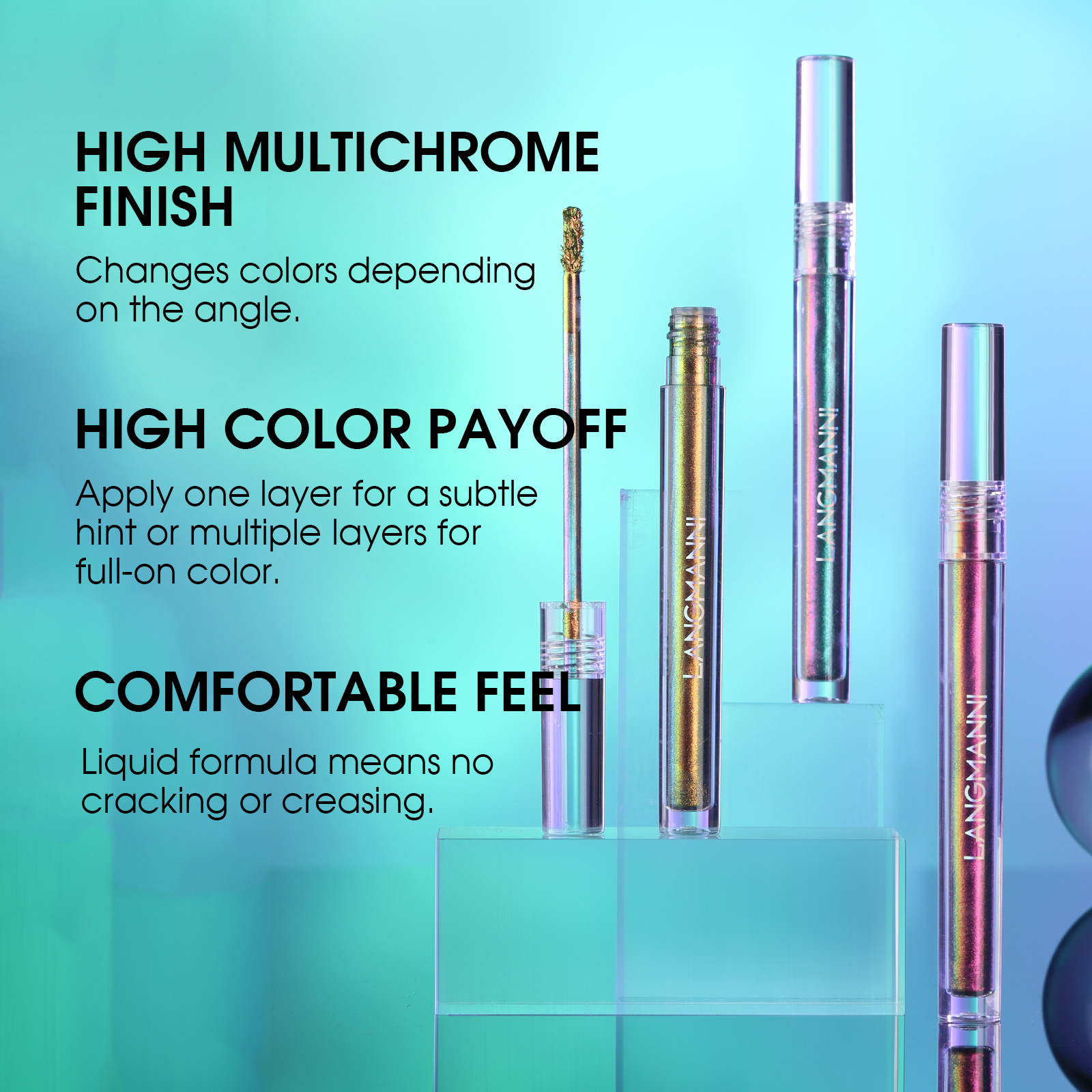 Langmanni Single Chameleon Liquid Eyeshadow shines with eyeshadow liquid eye makeup undefined