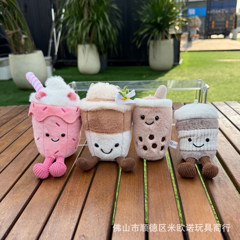 Spot Cartoon Cute Milk Tea Cup Series Plush Toys Bags Keychains Pendants Dolls Dolls Bestie Gifts