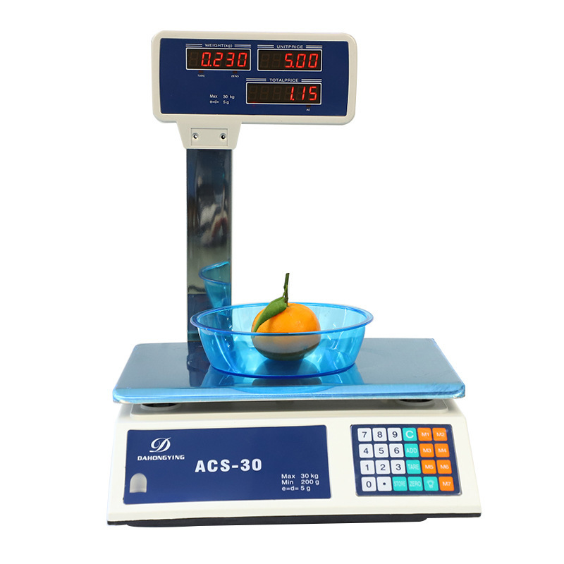 Nueva báscula de cocina para comercio exterior, báscula para frutas y verduras, báscula de precios, báscula electrónica doméstica de brazo de 40 kg, venta al por mayor para exportación.