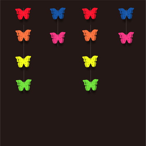 Cross-border new fluorescent paper garland party birthday party fluorescent paper streamer round star note pendant flag