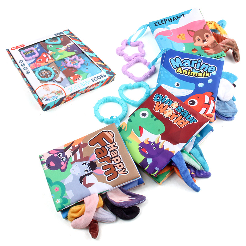 짧은 꼬리 천 책 4 권 (각 4 페이지 및 8 면) 0.30kg 의 상자