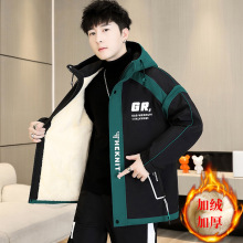 跨境货源 8868-55秋冬季加绒外套男潮流加绒加厚青少年学生保