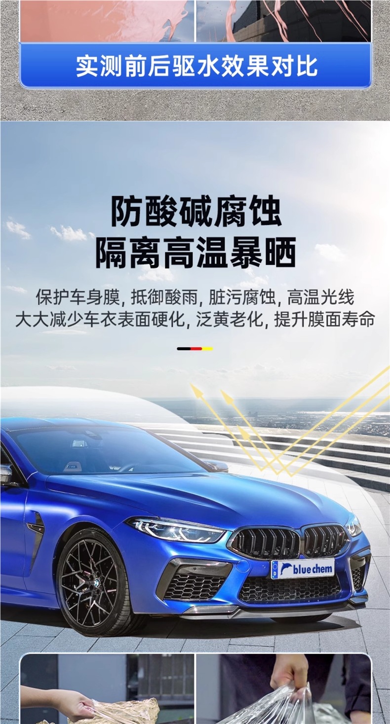 German Blue Dolphin Car Cover Maintenance Liquid, Invisible Car Cover Special Care Solution, Cleaning Agent, Color Change Film, Coating, Waxing