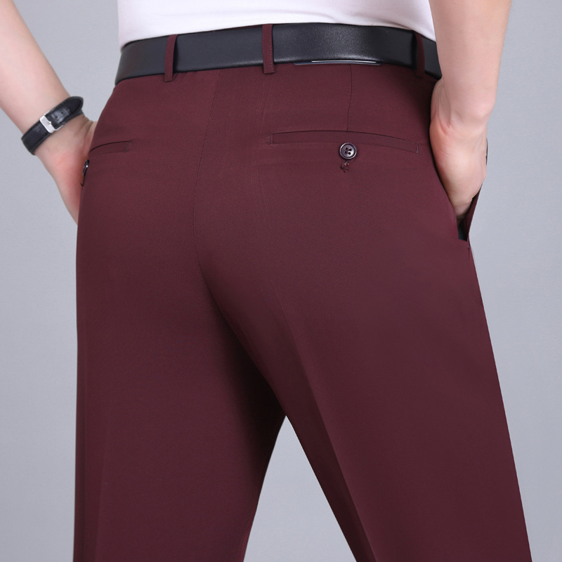2025 verano nuevo estilo pantalones de hombre, cintura alta fina, pantalones de negocios rectos sueltos, pantalones de papá de mediana edad y ancianos image 21