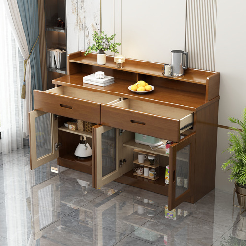 Chinese solid wood sideboard wine cabinet simple modern home restaurant multi-functional storage tea cabinet storage cupboard