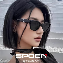 韩版方形遮阳偏光墨镜男潮猫眼大框显脸小高级感防紫外线太阳镜女