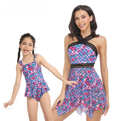 2024 Amazon new mother and daughter swimsuits European and American parent-child swimwear source factory wholesale