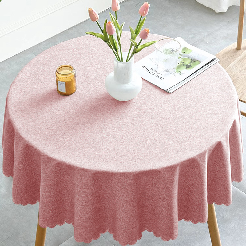 Amazon gran toal de mesa redonda impermeable a prueba de aceite color sólido toal de mesa de comedor doméstico TPU cubierto redondo toal de mesa de comedor mayorista