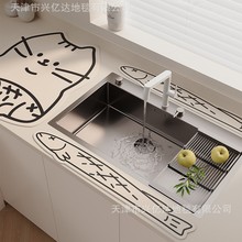 韩式厨房软硅藻泥吸水垫卡通挡水条防溅水沥水垫水龙头台面垫洗手