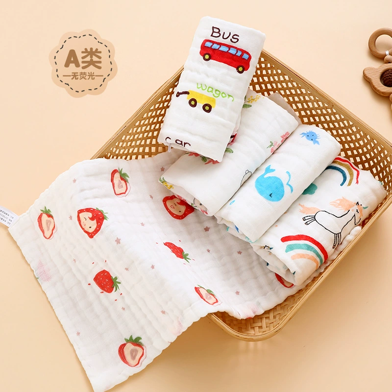 Высокоплотное шестиэтажное детское хлопковое марлевое полотенце