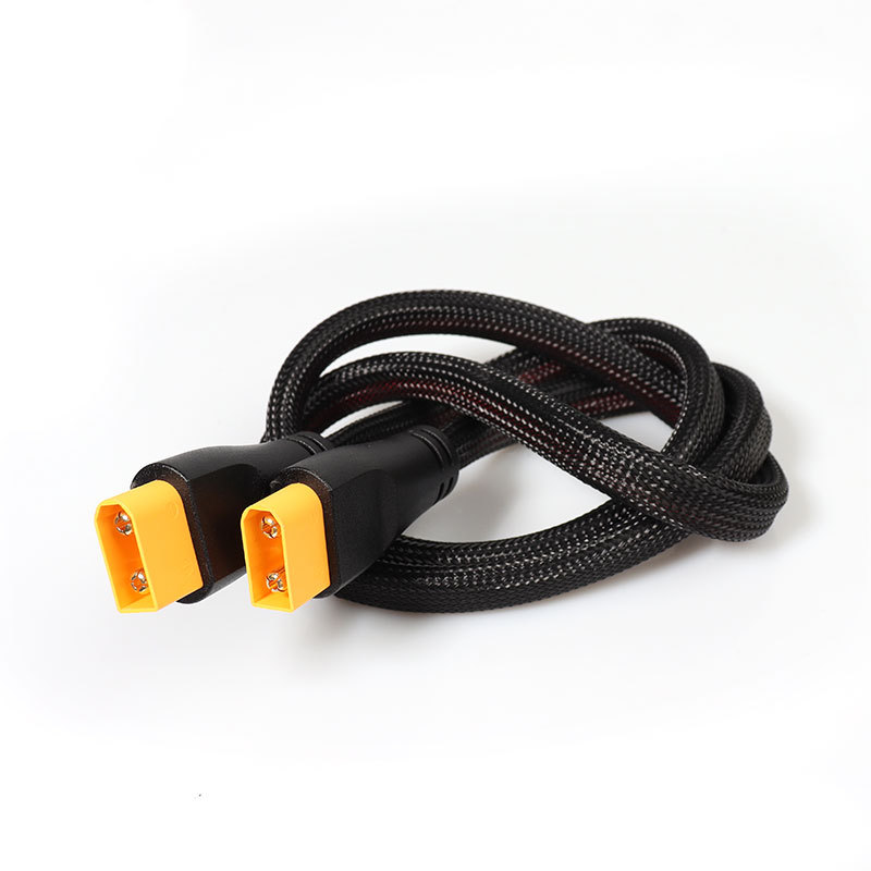 Electric Vehicle Xt90 High-Power Conversion Connector 8Awg 9Awg with Flame-Retardant Mesh Integrated Male-Female Extension Cable