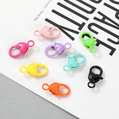 DIY accessories, colored heart alloy lobster claw clasp, retro keychain for boxes and bags, hardware jewelry accessories
