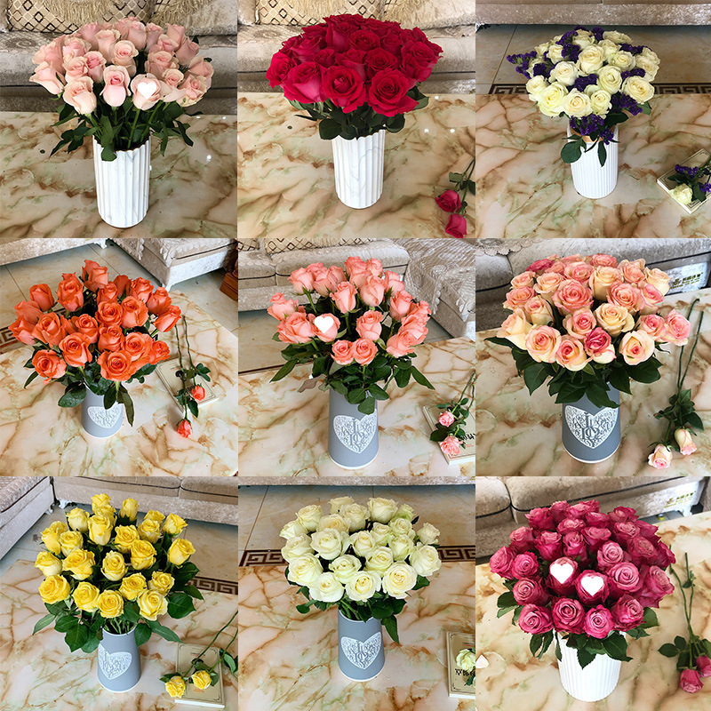 玫瑰花鲜花云南昆地批直发百合向日葵红豆家用鲜切水养插绢花|undefined