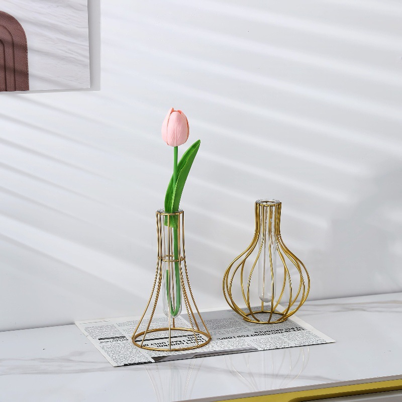 欧式铁艺花瓶镂空摆件干花艺术花瓶容器家居餐厅桌面装饰品摆件