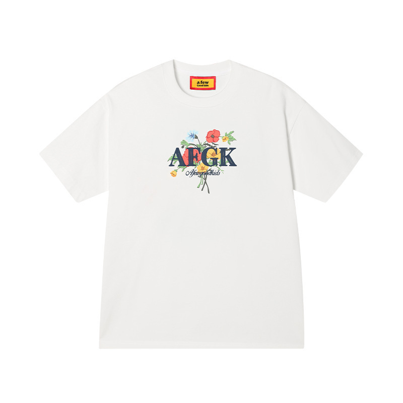 [馬思偉と同じスタイル] AFGK25SS 全国トレンドブーケ半袖Tシャツ 男女兼用 カップル着用 夏 アメリカンTシャツ|undefined