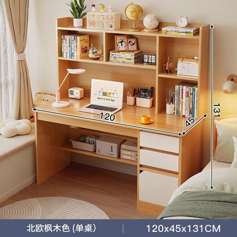 Nuevo escritorio de madera sólida estante en una librería combinada escritorio de escritorio de escritorio de escritorio dormitorio estudiantes simples
