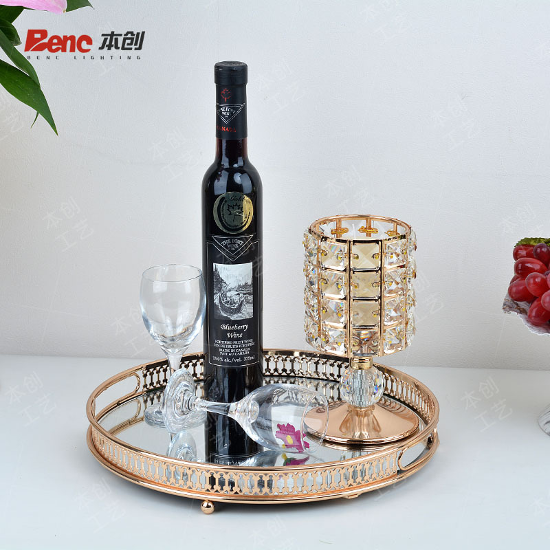 Benchuang Factory Direct Sales Fruit Plate Metal Stripes Border Golden Fruit Plate Cake Display Dessert Table Hotel Dried Fruit Benchuang Factory Direct Sales Fruit Plate Metal Stripes Border Golden Fruit Plate Cake Display Dessert Table Hotel Dried Fruit