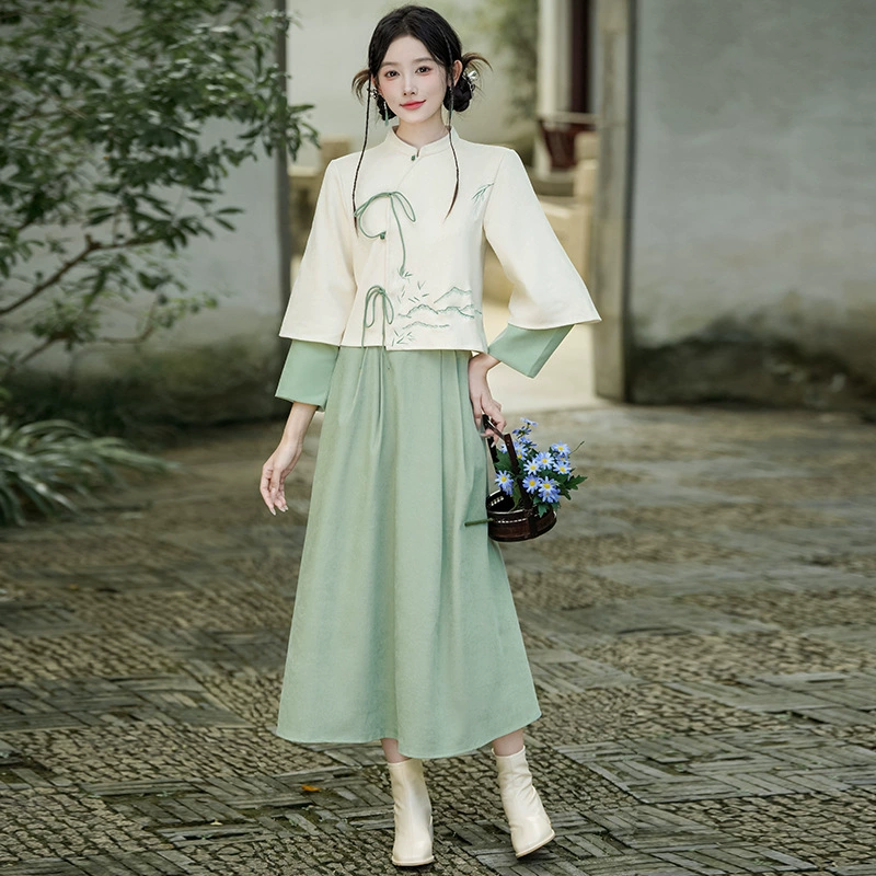 Осенние и зимние новые китайские ретро-костюмы в китайском стиле