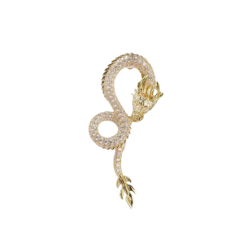 Nuevo deseo dragón broche femenino de alta gama traje creativo Dragón en forma de ramillete accesorios pin dragón año Zodiaco joyería