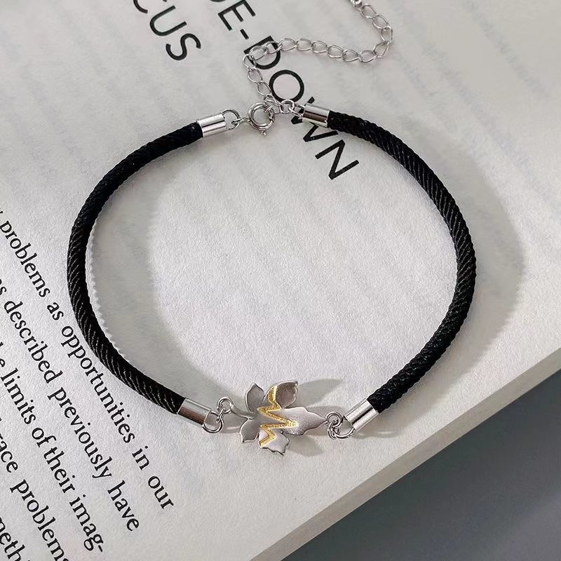 Pulsera hoja de arce para parejas joya elegante san valentín_voghion.com