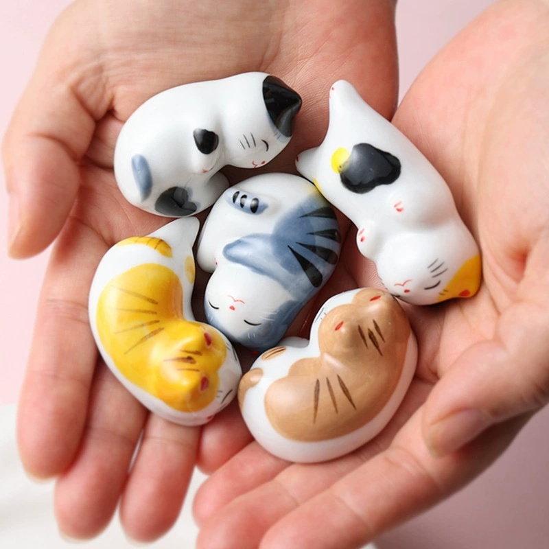 Min Xinsoft Meng милые животные керамические кошки маленькие украшения ручки