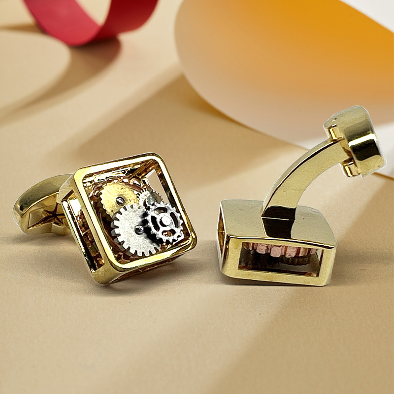 Metal Gear Cufflinks Electroplating High Quality Men's Business Gifts Mechanical Gear Cufflinks Jewelry Cuff Nails