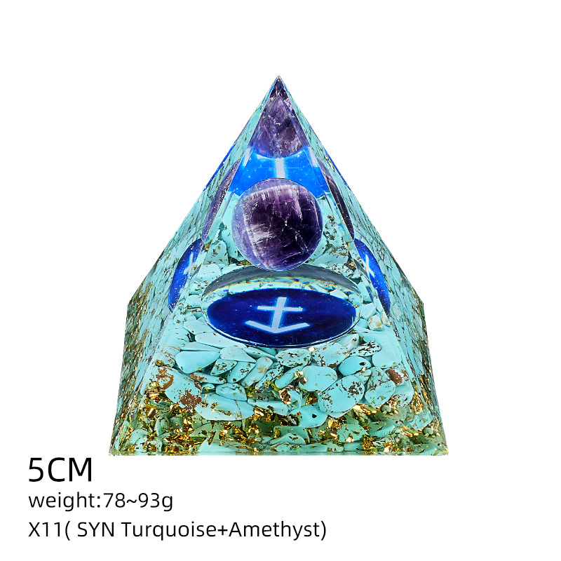X11紫晶+蓝松碎石（射手座）（5cm金字塔）