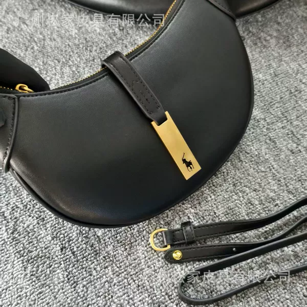 Cross-Border Lauf Polo Jung Soo-Kyung Style Retro Croissant Bag Single Shoulder Underarm Large Capacity Cowhide Crossbody Saddle Bag
