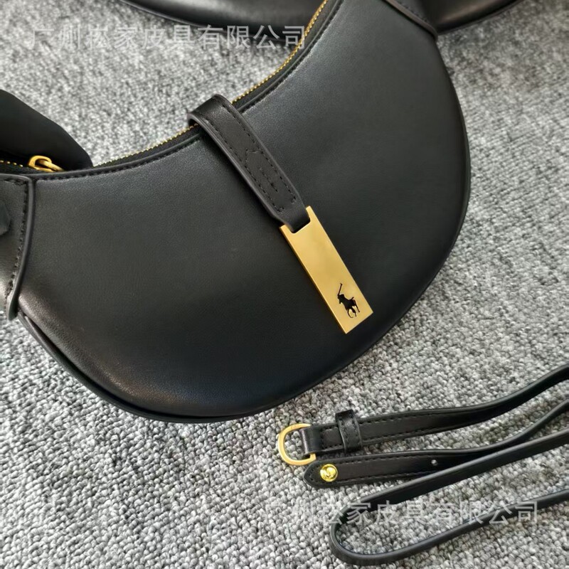 Cross-Border Lauf Polo Jung Soo-Kyung Style Retro Croissant Bag Single Shoulder Underarm Large Capacity Cowhide Crossbody Saddle Bag