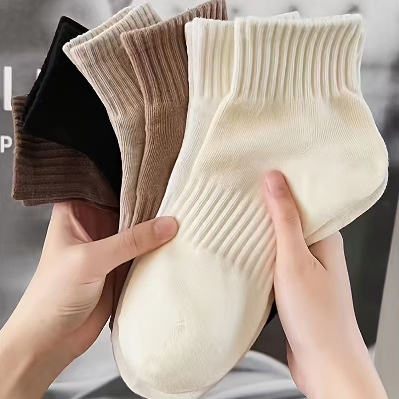 Autumn and Winter Ins Style Mid-Calf Socks Versatile High-Value Solid Color Maternity Socks Trendy Sports Socks Casual Socks Wholesale