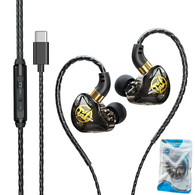 运动游戏耳机type-c线控绕耳式带麦HiFi音质主播K歌电竞有线耳机|undefined